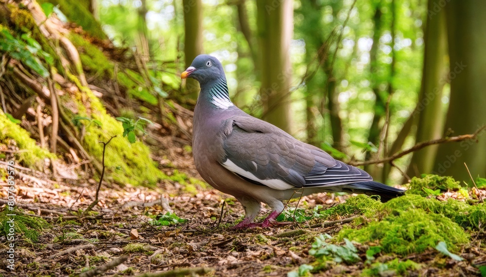 The common wood pigeon or common woodpigeon (Columba palumbus), also known as simply wood pigeon, wood-pigeon or woodpigeon The common wood pigeon or common woodpigeon (Columba palumbus), also known as simply wood pigeon, wood-pigeon or woodpigeon