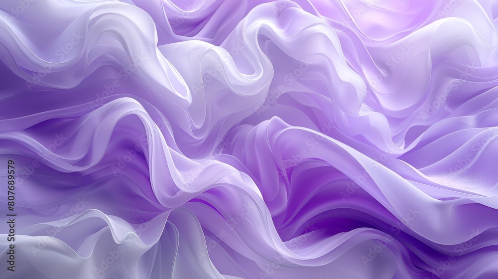 Elegant and flowing fabric waves in shades of violet creating a serene abstract background for design use Elegant and flowing fabric waves in shades of violet creating a serene abstract background for design use