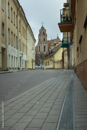 Streets of an old historical part of Vilnius town in Lithiania