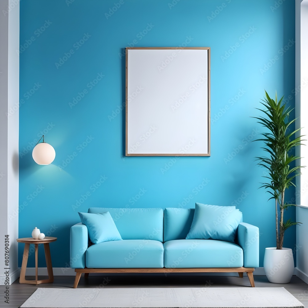 3d rendered empty frame picture mockup in cozy living room 3d rendered empty frame picture mockup in cozy living room