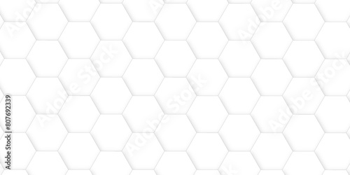 White luxury hexagons abstract background .white hexagon futuristic technology honeycomb pattern vector design .