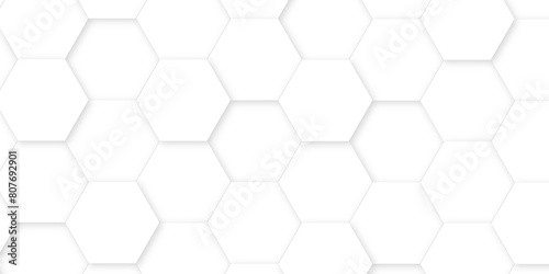 White luxury hexagons abstract background .white hexagon futuristic technology honeycomb pattern vector design .