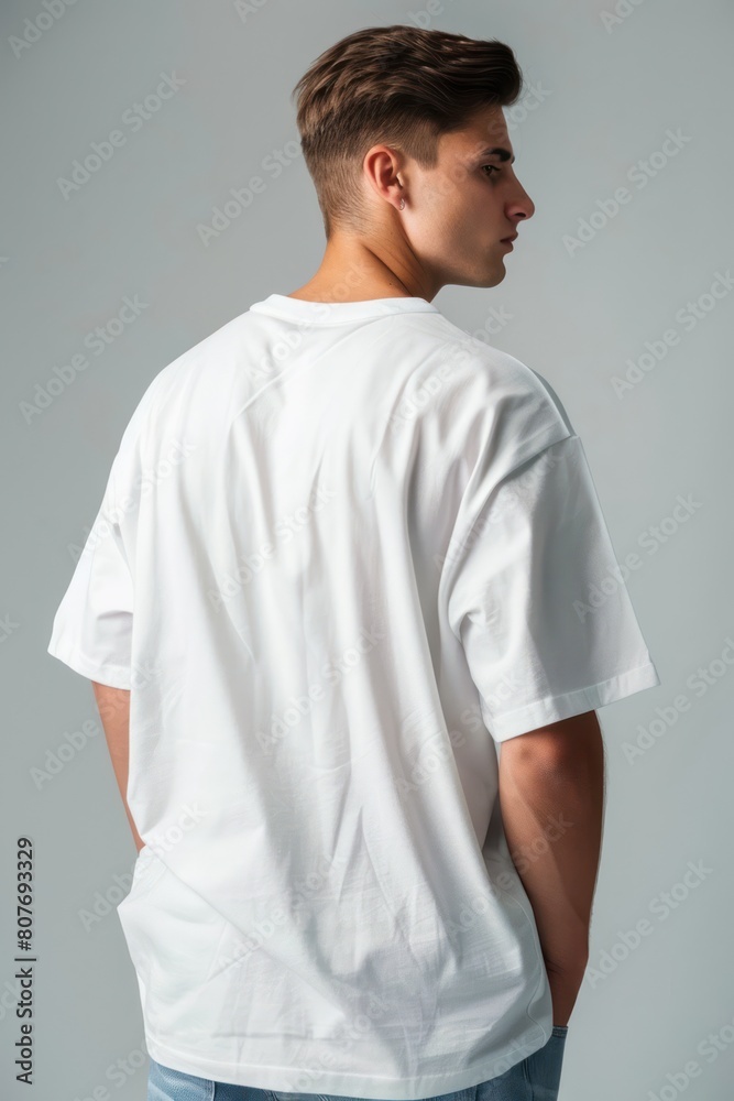 Oversized white T-shirt. Product Photography Mockup on Isolated Background Oversized white T-shirt. Product Photography Mockup on Isolated Background