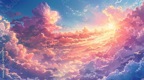 Color dream sky illustration poster background