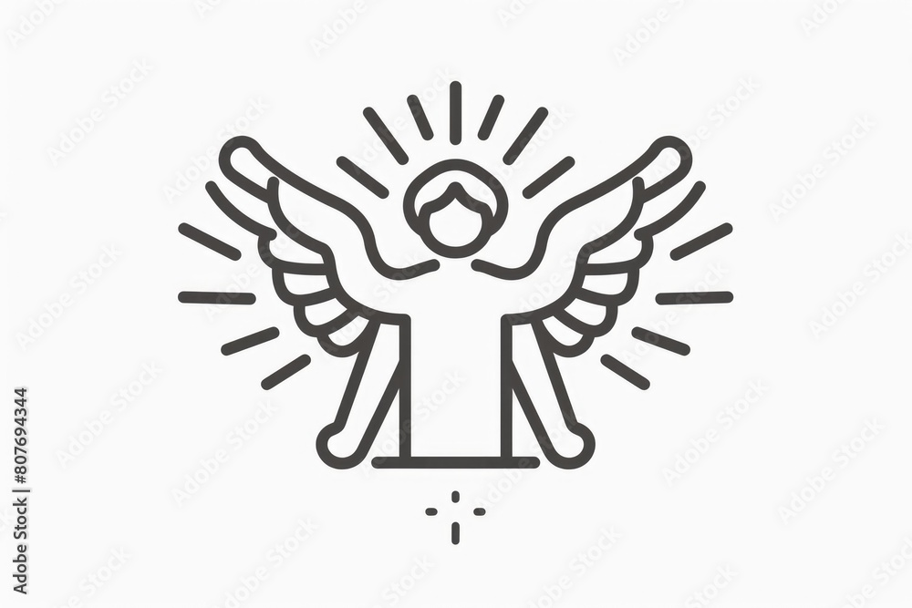 A striking black and white image of an angel. Ideal for various design projects A striking black and white image of an angel. Ideal for various design projects