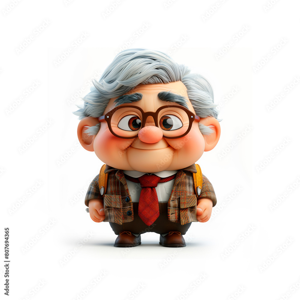 Old Man Wearing Glasses and Tie