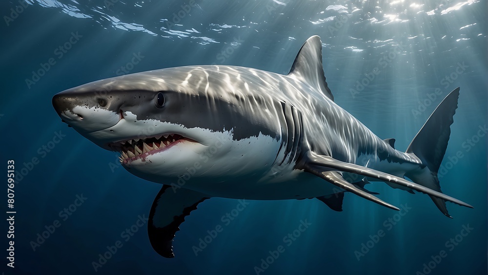 Fototapeta premium Shark in the sea Great White Shark