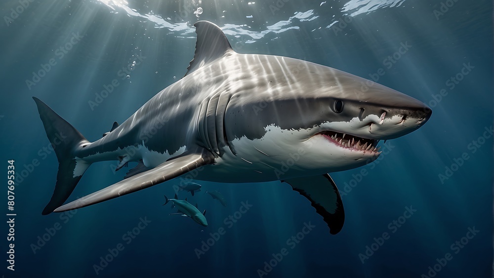 Fototapeta premium Shark in the sea Great White Shark