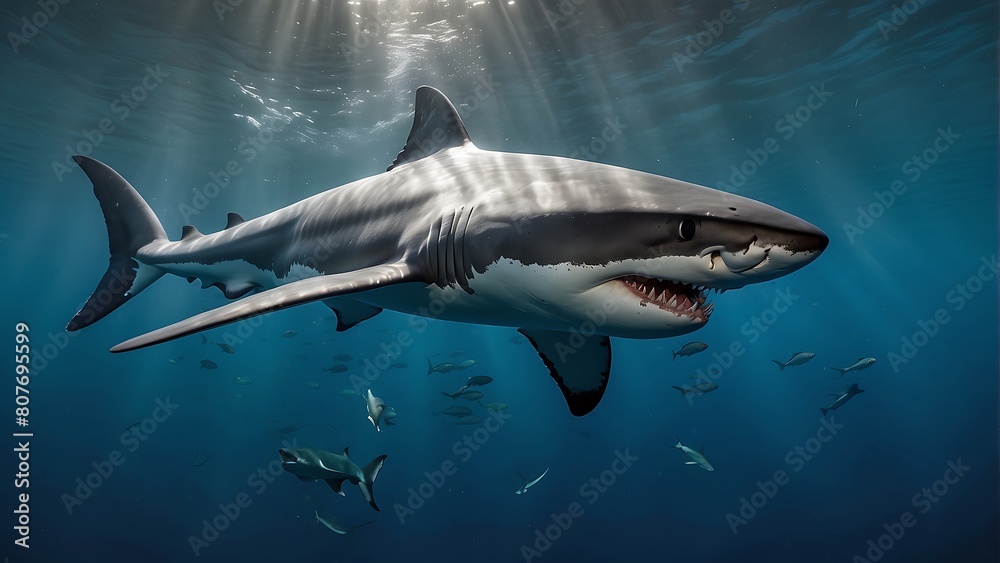 Fototapeta premium Shark in the sea Great White Shark