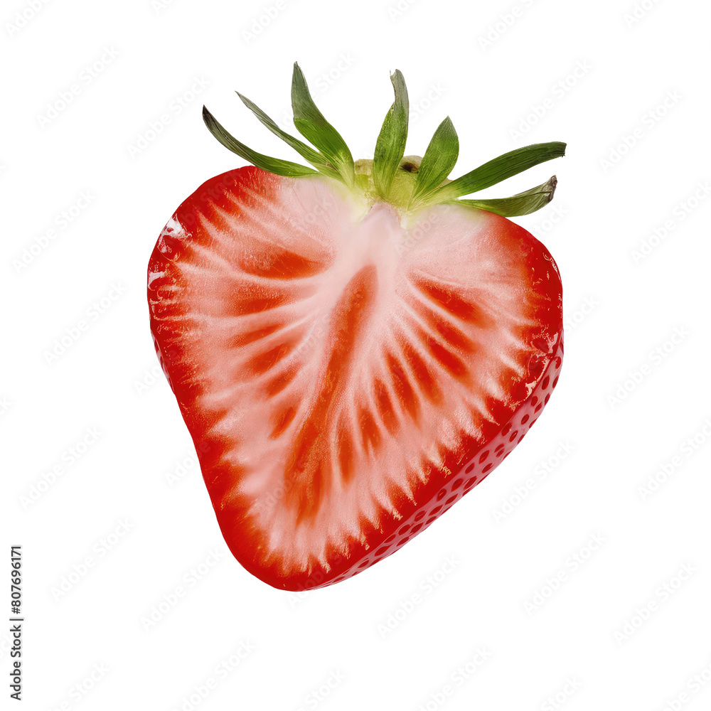 isolated strawberry fruit slice , GENERATIVE AI isolated strawberry fruit slice , GENERATIVE AI