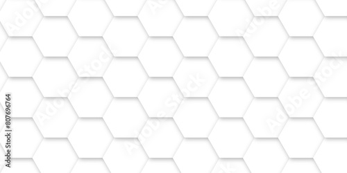 White luxury hexagons abstract background .white hexagon futuristic technology honeycomb pattern vector design .