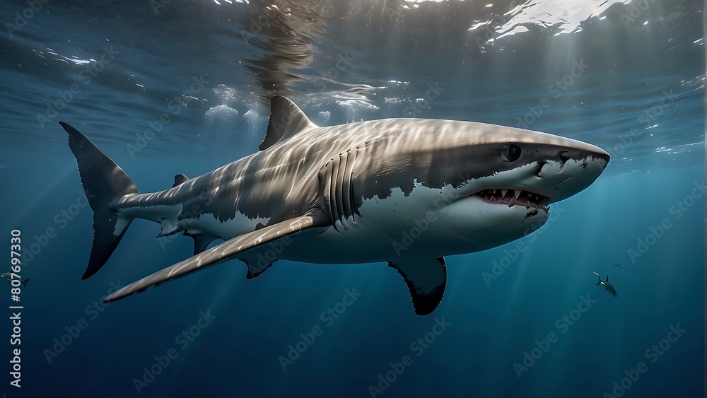 Fototapeta premium Shark in the sea Great White Shark