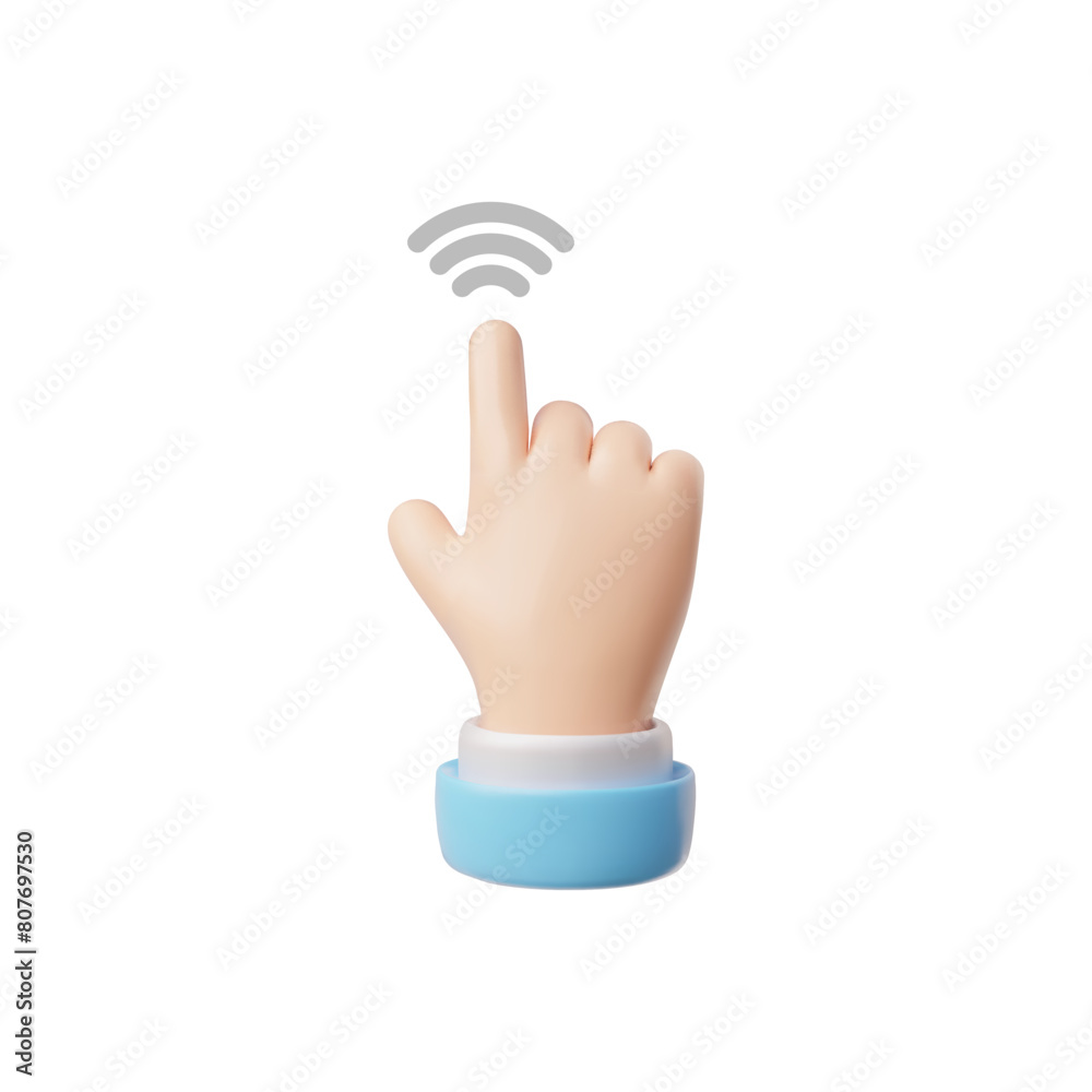 Vector 3D hand icon simulating gestures on the touch screen on a white background Vector 3D hand icon simulating gestures on the touch screen on a white background