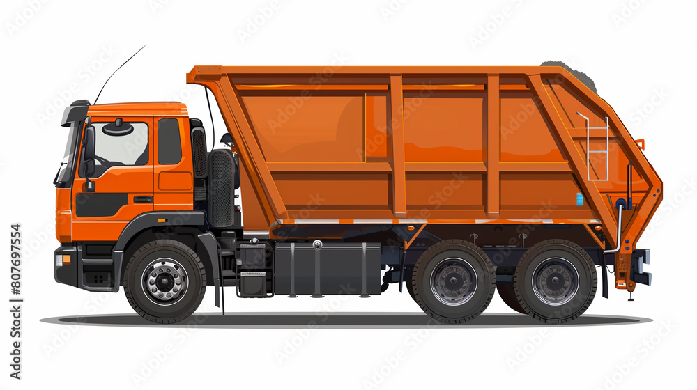 Garbage truck vector on white background
