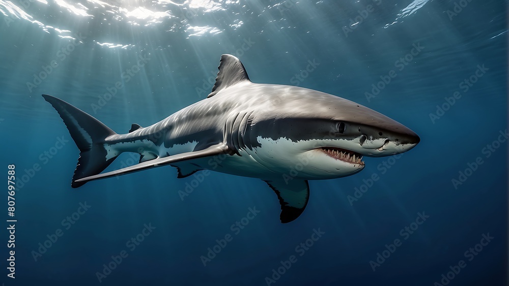 Fototapeta premium Shark in the sea Great White Shark