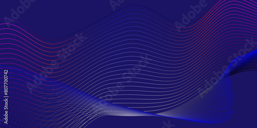 Vector abstract blue digital blend wave lines and technology background. Modern blue flowing wave lines and glowing moving lines. Futuristic technology and sound wave lines background. © MdLothfor