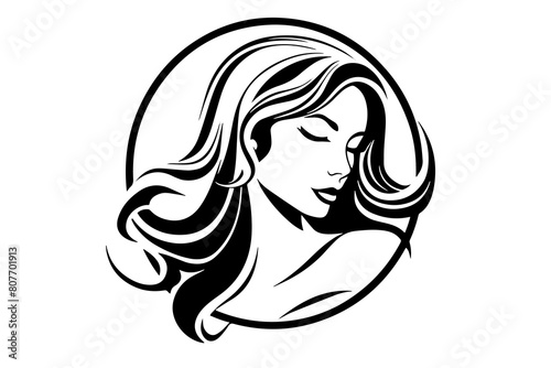 Beauty Boutique  Elegant Woman Logo Design Vector Illustration. Simple Icon.