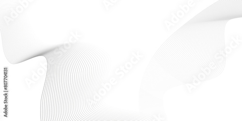 Vector abstract white digital blend wave lines technology background. Modern minimal gradient white flowing wave lines and glowing moving lines. Futuristic technology and sound wave lines background.