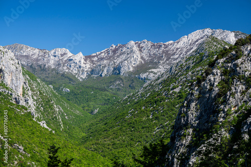 Scenic view of Paklenica National Park in the Velebit Mountains. One of the most popular travel destination in Croatia.