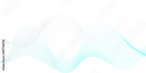 Vector abstract white blue digital blend wave lines technology background. Modern minimal gradient white flowing wave lines and glowing moving lines. Futuristic technology and sound line background.
