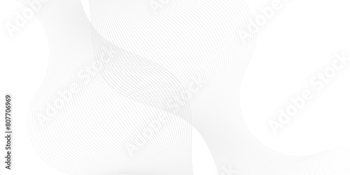 Vector abstract white digital blend wave lines technology background. Modern minimal gradient white flowing wave lines and glowing moving lines. Futuristic technology and sound wave lines background.