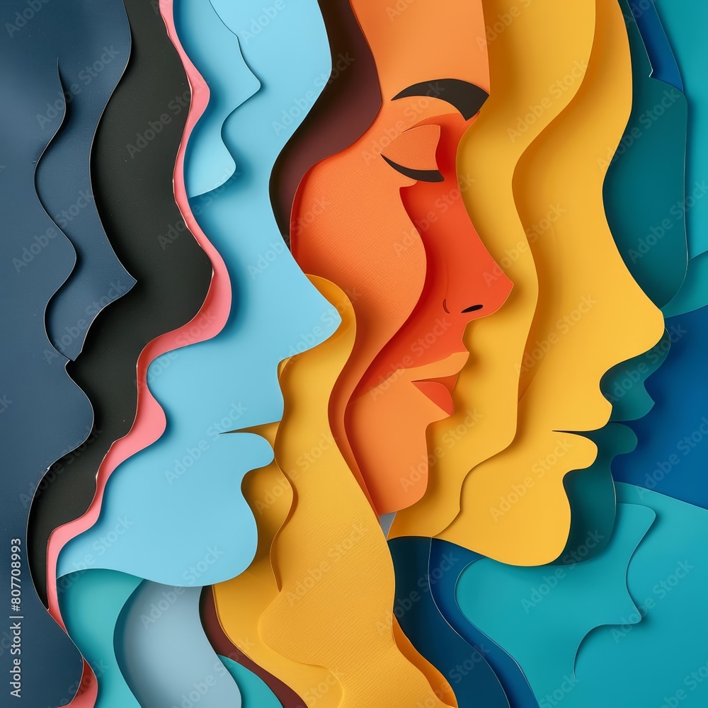 Trendy art paper collage design of stakeholder engagement in paper art ...
