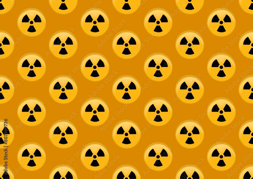 Pattern radiation sign. Pattern radiation. Yellow and black color. Radiation seamless pattern. Radiation Pattern radiation sign. Pattern radiation. Yellow and black color. Radiation seamless pattern. Radiation