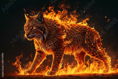 Lynx in fire 
