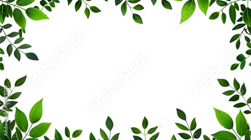 background green leaves frame, Ai generate