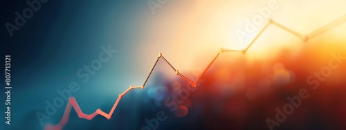 A graph line steadily climbing upwards, symbolizing business growth. photo