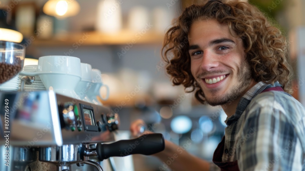 The Smiling Barista at Work