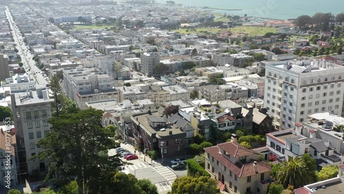 San Francisco nob hill aerial view photo