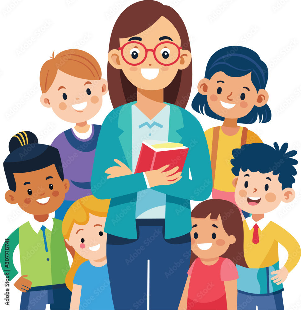 teachers and students flat vector illustration teachers and students flat vector illustration