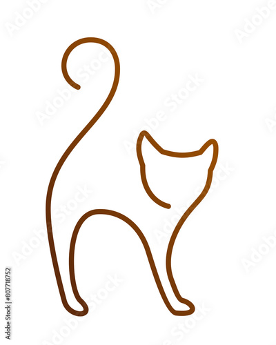 The symbol of a stylized cat.
