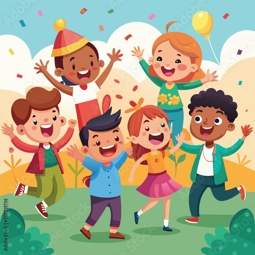 children's day celebrating flat vector 