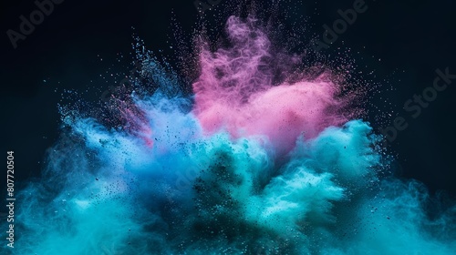A colorful cloud of powder