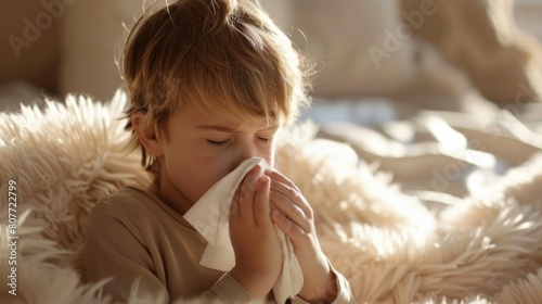 A Child with a Cold at Home