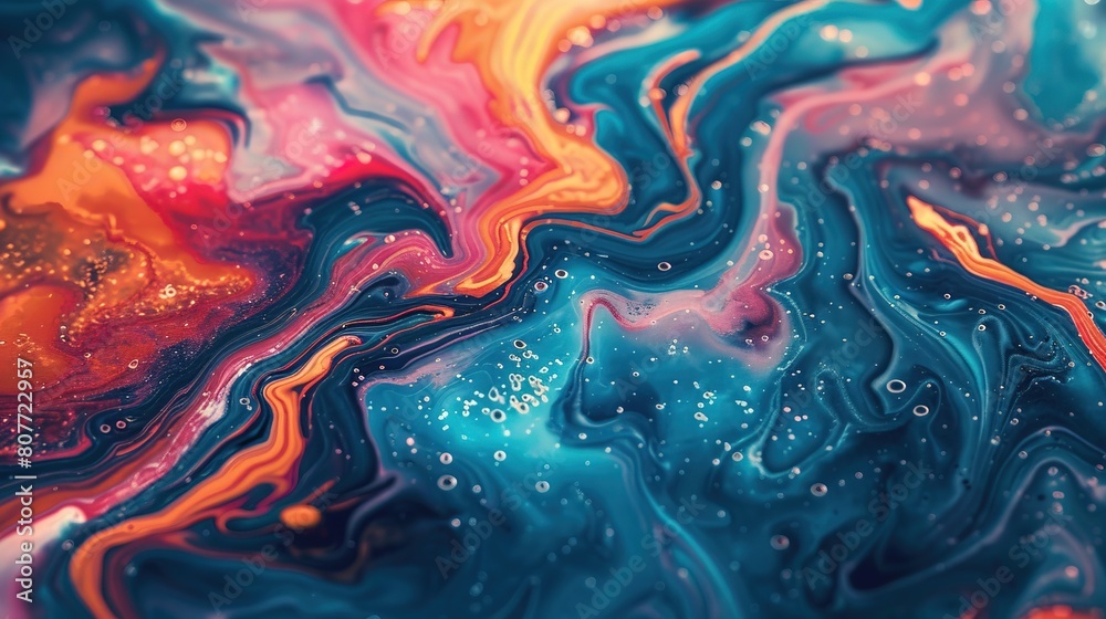 Abstract background of acrylic paint in blue, pink and yellow tones Abstract background of acrylic paint in blue, pink and yellow tones