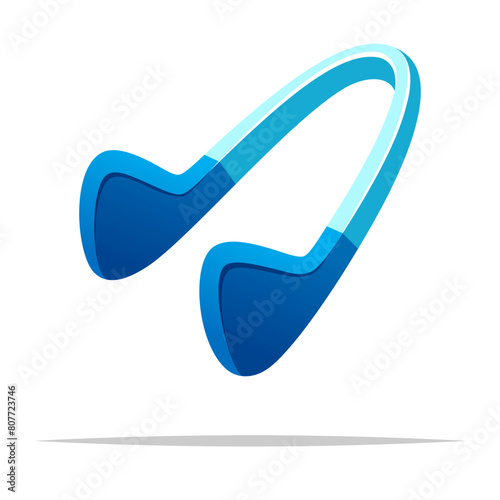 Swimming nose clip vector isolated illustration
