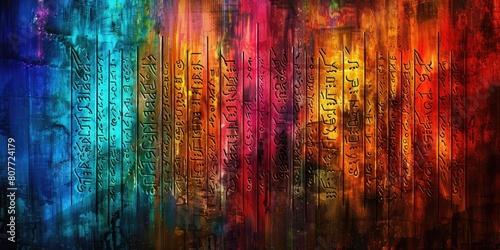 a background of 4 stripes of a colorful color shema AIG51A. photo