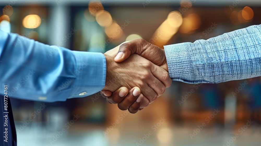 Businessmen shaking hands in a business office Businessmen shaking hands in a business office