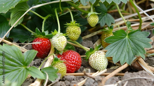 wild strawberry on a bush