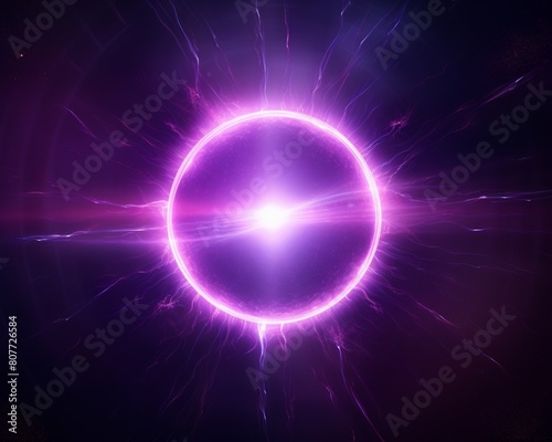 Magenta and purple glowing orb with rays