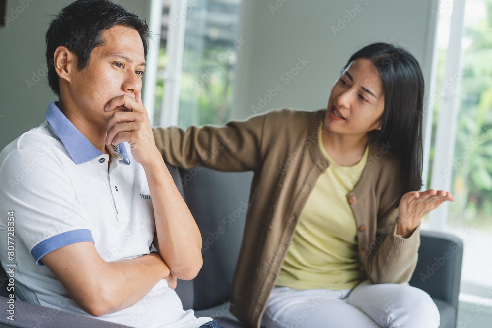 family relationship problems. anger wife and argue with husband at home. family relationship problems. anger wife and argue with husband at home.