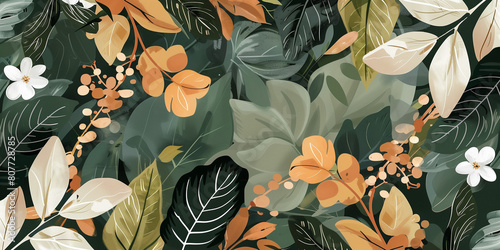 Nature s Palette  Design a background inspired by nature  incorporating elements like leaves  flowers  or landscapes  with a calming color palette.