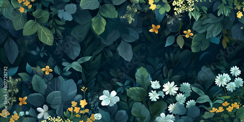 Nature's Palette: Design a background inspired by nature, incorporating elements like leaves, flowers, or landscapes, with a calming color palette.