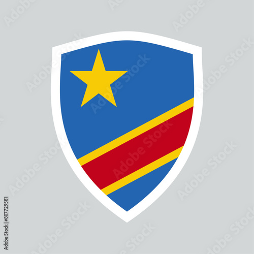 Democratic Republic of the Congo Flag in Shield Shape Frame Free Download Democratic Republic of the Congo Flag in Shield Shape Frame - GFXLoad