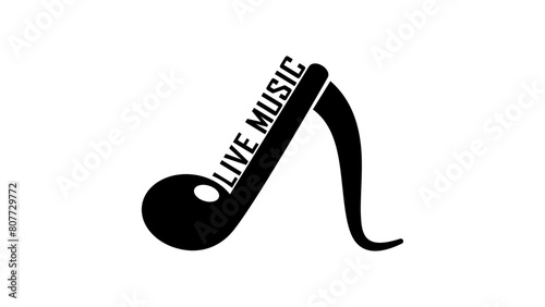 Live Music Concert emblem, black isolated silhouette