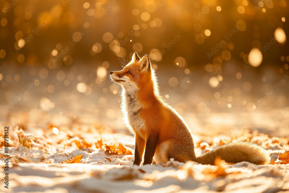 A red fox in its natural habitat