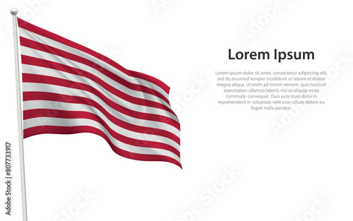 Privateer Ensign Flag Waving on a White Background